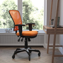 Load image into Gallery viewer, Mid-Back Orange Mesh Multifunction Executive Swivel Office Chair