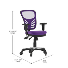 Load image into Gallery viewer, Mid-Back Purple Mesh Multifunction Executive Swivel Office Chair