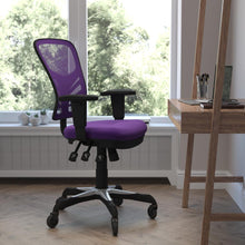 Load image into Gallery viewer, Mid-Back Purple Mesh Multifunction Executive Swivel Office Chair