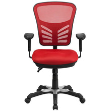 Load image into Gallery viewer, Mid-Back Red Mesh Multifunction Executive Swivel Office Chair