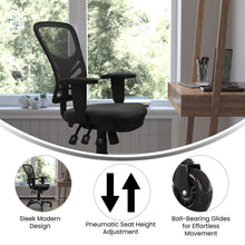 Load image into Gallery viewer, Mid-Back Black Mesh Multifunction Executive Swivel Office Chair