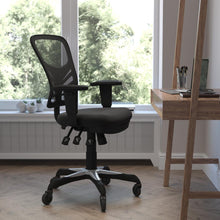 Load image into Gallery viewer, Mid-Back Black Mesh Multifunction Executive Swivel Office Chair