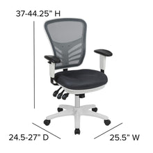 Load image into Gallery viewer, Mid-Back Dark Gray Mesh Swivel Office Chair and White Frame