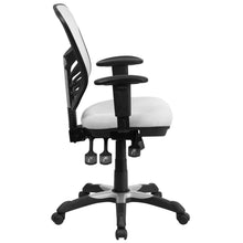 Load image into Gallery viewer, Mid-Back White Mesh Multifunction Executive Swivel Office Chair