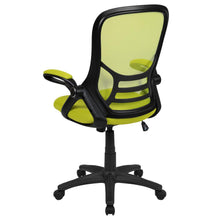 Load image into Gallery viewer, High Back Green Mesh Swivel Office Chair with Black Frame and Flip-up Arms