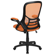 Load image into Gallery viewer, High Back Orange Mesh Swivel Office Chair with Black Frame and Flip-up Arms