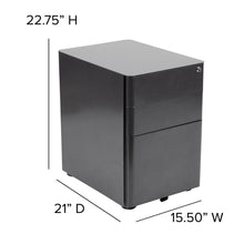 Load image into Gallery viewer, 3-Drawer Mobile Locking Filing Cabinet with Anti-Tilt Mechanism, Black