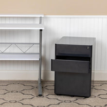 Load image into Gallery viewer, 3-Drawer Mobile Locking Filing Cabinet with Anti-Tilt Mechanism, Black