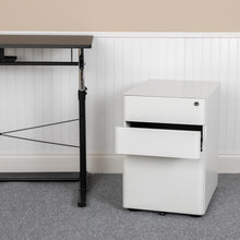 Load image into Gallery viewer, 3-Drawer Mobile Locking Filing Cabinet with Anti-Tilt Mechanism, White