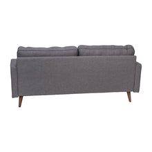 Load image into Gallery viewer, Mid-Century Sofa with Tufted Faux Linen Upholstery, Solid Wood Legs in Dark Gray
