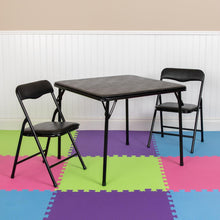 Load image into Gallery viewer, Black 3 Piece Folding Table and Chair Set