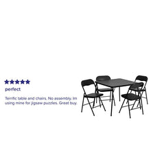 Load image into Gallery viewer, 5 Piece Black Folding Card Table and Chair Set with 4 Folding Chairs and Table