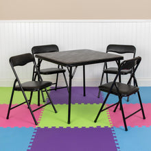 Load image into Gallery viewer, Black 5 Piece Folding Table and Chair Set