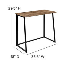 Load image into Gallery viewer, Small Rustic Natural Home Office Folding Computer Desk - 36"