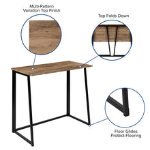 Load image into Gallery viewer, Small Rustic Natural Home Office Folding Computer Desk - 36"