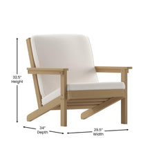 Load image into Gallery viewer, Adirondack Style Deep Seat Patio Club Chair with Cushions, Natural Cedar/Cream