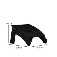 Load image into Gallery viewer, Modern All-Weather Poly Resin Wood Adirondack Ottoman Foot Rest in Black