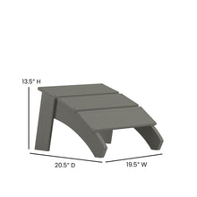 Load image into Gallery viewer, Modern All-Weather Poly Resin Wood Adirondack Ottoman Foot Rest in Gray