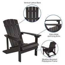 Load image into Gallery viewer, 2 Pack All-Weather Poly Resin Wood Adirondack Chairs with Side Table in Black