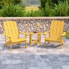 Load image into Gallery viewer, 2 Pack All-Weather Poly Resin Wood Adirondack Chairs with Side Table in Yellow