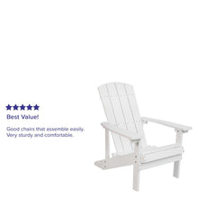 Load image into Gallery viewer, Commercial All-Weather Poly Resin Wood Adirondack Chair in White
