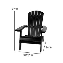 Load image into Gallery viewer, All-Weather Poly Resin Indoor/Outdoor Folding Adirondack Chair in Black