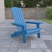 Load image into Gallery viewer, All-Weather Poly Resin Indoor/Outdoor Folding Adirondack Chair in Blue
