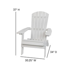 Load image into Gallery viewer, All-Weather Poly Resin Indoor/Outdoor Folding Adirondack Chair in White