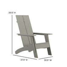 Load image into Gallery viewer, Modern All-Weather Poly Resin Wood Adirondack Chair with Foot Rest in Gray