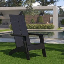 Load image into Gallery viewer, Modern Commercial All-Weather Poly Resin Wood Adirondack Chair in Black