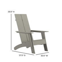 Load image into Gallery viewer, Modern Commercial All-Weather Poly Resin Wood Adirondack Chair in Gray