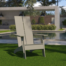 Load image into Gallery viewer, Modern Commercial All-Weather Poly Resin Wood Adirondack Chair in Gray
