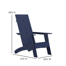 Load image into Gallery viewer, Modern Commercial All-Weather Poly Resin Wood Adirondack Chair in Navy
