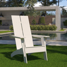 Load image into Gallery viewer, Modern Commercial All-Weather Poly Resin Wood Adirondack Chair in White