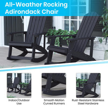 Load image into Gallery viewer, Set of 4 Adirondack Rocking Chairs with Side Table in Black
