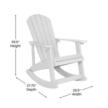 Load image into Gallery viewer, Adirondack Rocking Chair with Rust Resistant Stainless Steel Hardware in White