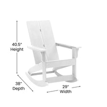Load image into Gallery viewer, All-Weather 2-Slat Poly Resin Wood Rocking Adirondack Chair in White