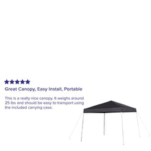Load image into Gallery viewer, 10'x10' Black Outdoor Pop Up Event Slanted Leg Canopy Tent with Carry Bag