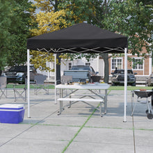 Load image into Gallery viewer, 8'x8' Black Outdoor Pop Up Event Slanted Leg Canopy Tent with Carry Bag