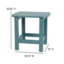 Load image into Gallery viewer, All-Weather Poly Resin Wood Adirondack Side Table in Teal