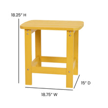 Load image into Gallery viewer, All-Weather Poly Resin Wood Adirondack Side Table in Yellow