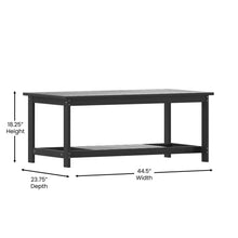 Load image into Gallery viewer, Two Tiered Adirondack Slatted Coffee Conversation Table in Black