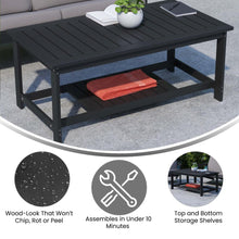 Load image into Gallery viewer, Two Tiered Adirondack Slatted Coffee Conversation Table in Black