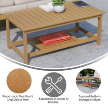 Load image into Gallery viewer, Two Tiered Adirondack Slatted Coffee Conversation Table in Natural Cedar