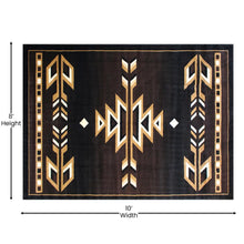 Load image into Gallery viewer, Southwestern 8' x 10' Brown Area Rug - Olefin Accent Rug with Jute Backing