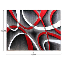 Load image into Gallery viewer, 5' x 7' Red Abstract Area Rug - Olefin Rug - Entryway, Living Room or Bedroom