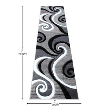 Load image into Gallery viewer, 2' x 7' Gray Abstract Area Rug - Olefin Rug - Hallway, Entryway, or Bedroom