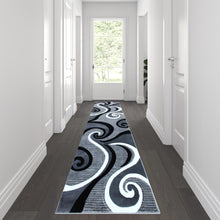 Load image into Gallery viewer, 3' x 10' Gray Abstract Area Rug - Olefin Rug - Hallway, Entryway, or Bedroom