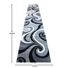 Load image into Gallery viewer, 3' x 16' Gray Abstract Area Rug - Olefin Rug - Hallway, Entryway, or Bedroom