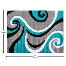 Load image into Gallery viewer, 8' x 10' Turquoise Abstract Area Rug - Olefin Rug